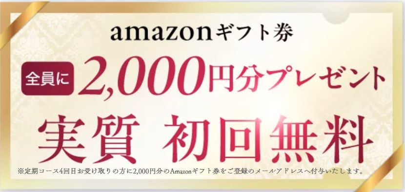 Amazonギフト券2,000円分プレゼント 実質初回無料